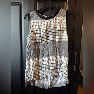 Madewell Black and White Patterned Summer Tank Top Small